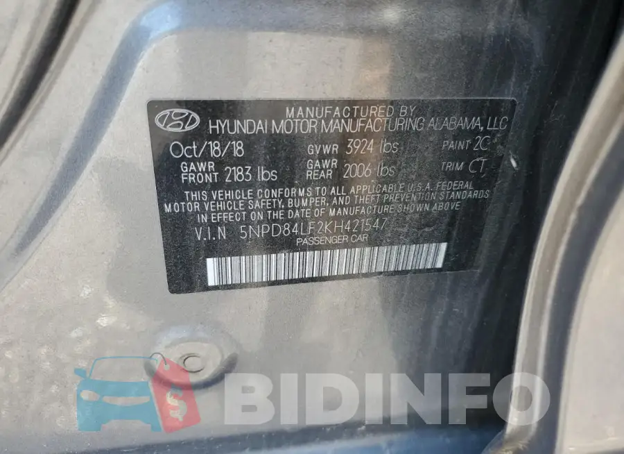 5NPD84LF2KH421547 Photo# 12