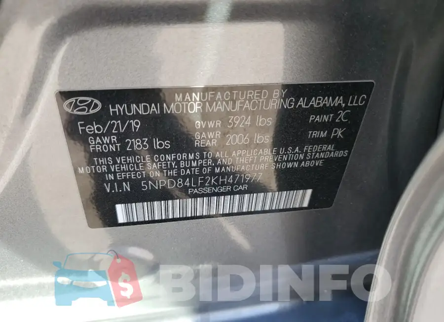 5NPD84LF2KH471977 Photo# 12