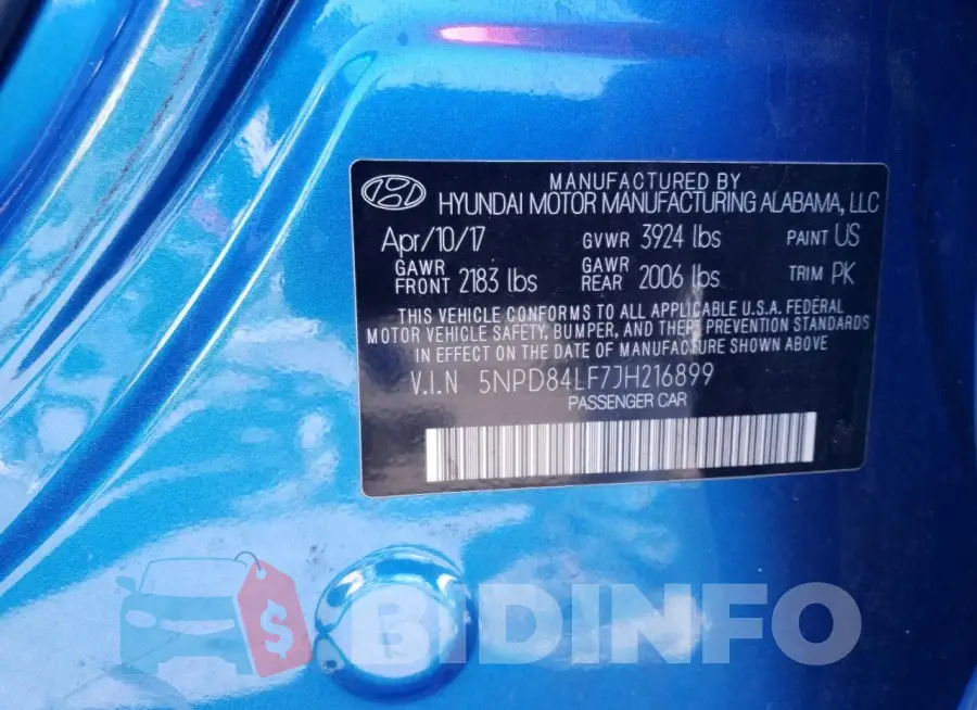 5NPD84LF7JH216899 Photo# 12