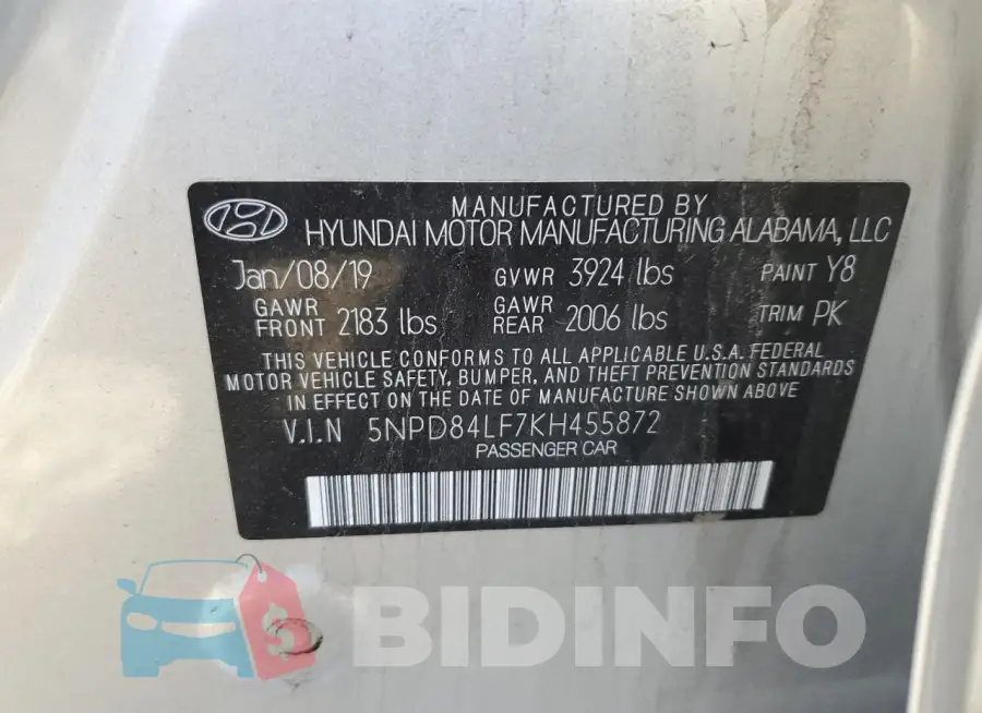 5NPD84LF7KH455872 Photo# 12