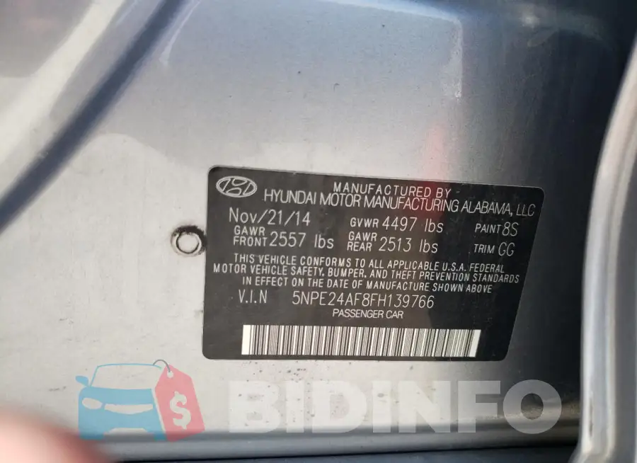 5NPE24AF8FH139766 Photo# 12