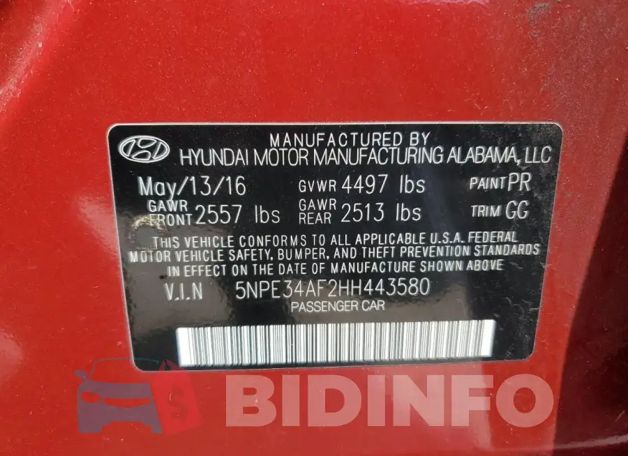 5NPE34AF2HH443580 Photo# 12