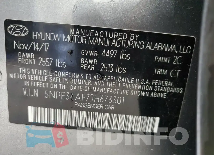 5NPE34AF7JH673301 Photo# 13
