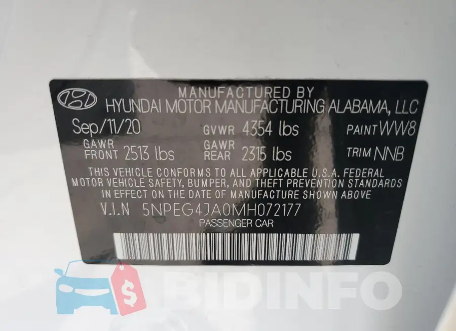 5NPEG4JA0MH072177 Photo# 12