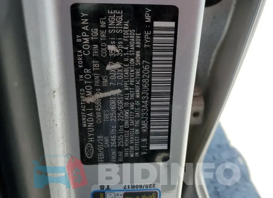 KM8J33A43JU682067 Photo# 13