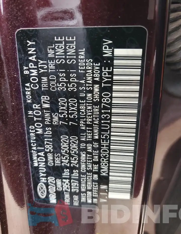 KM8R3DHE5LU131780 Photo# 13