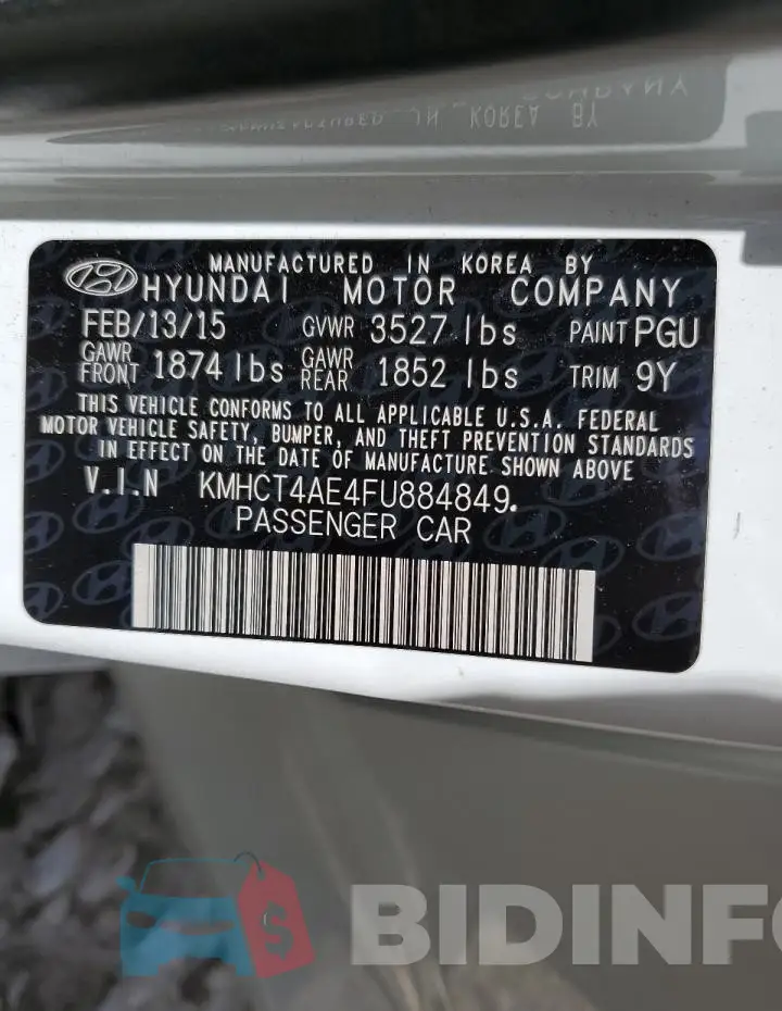 KMHCT4AE4FU884849 Photo# 12