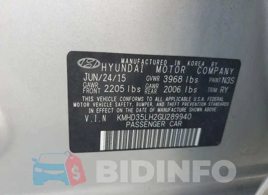 KMHD35LH2GU289940 Photo# 12