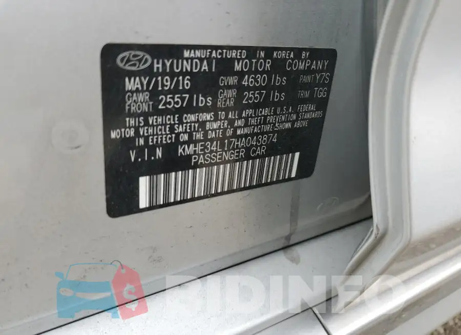 KMHE34L17HA043874 Photo# 12