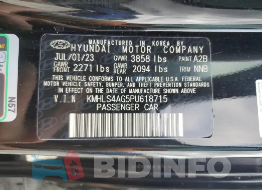 KMHLS4AG5PU618715 Photo# 13
