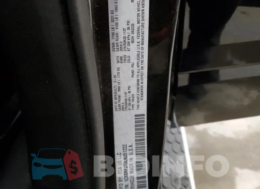 1C6SRFJT5LN351222 Photo# 12