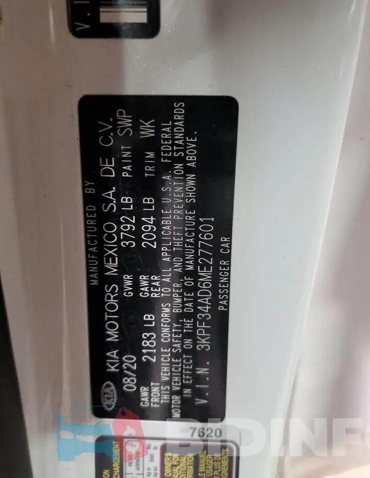 3KPF34AD6ME277601 Photo# 13