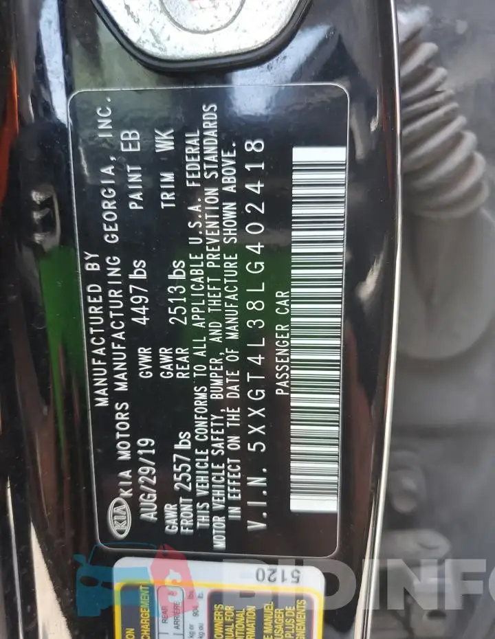 5XXGT4L38LG402418 Photo# 12