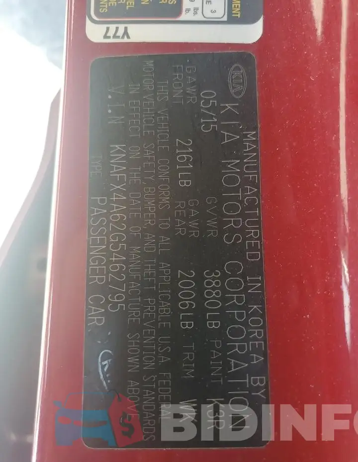 KNAFX4A62G5462795 Photo# 12