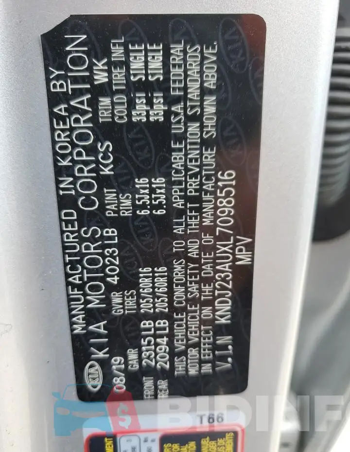 KNDJ23AUXL7098516 Photo# 13
