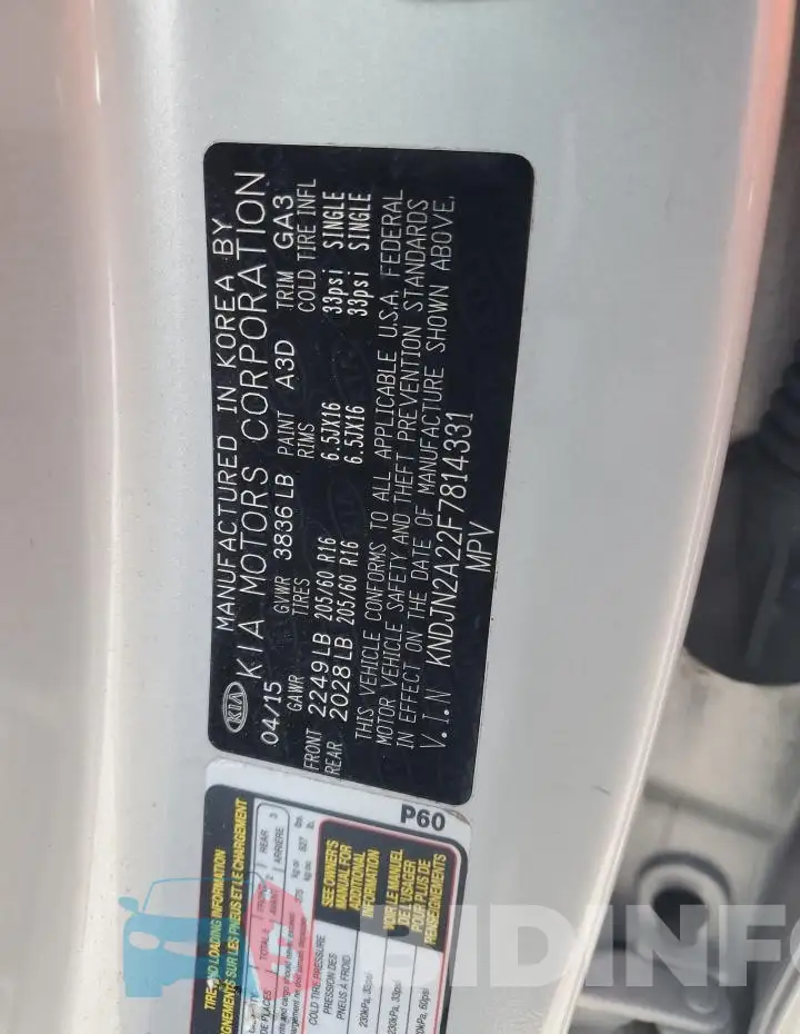 KNDJN2A22F7814331 Photo# 13