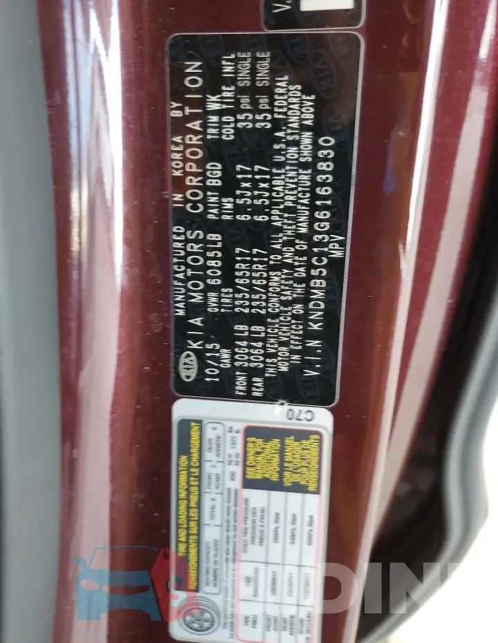 KNDMB5C13G6163830 Photo# 13