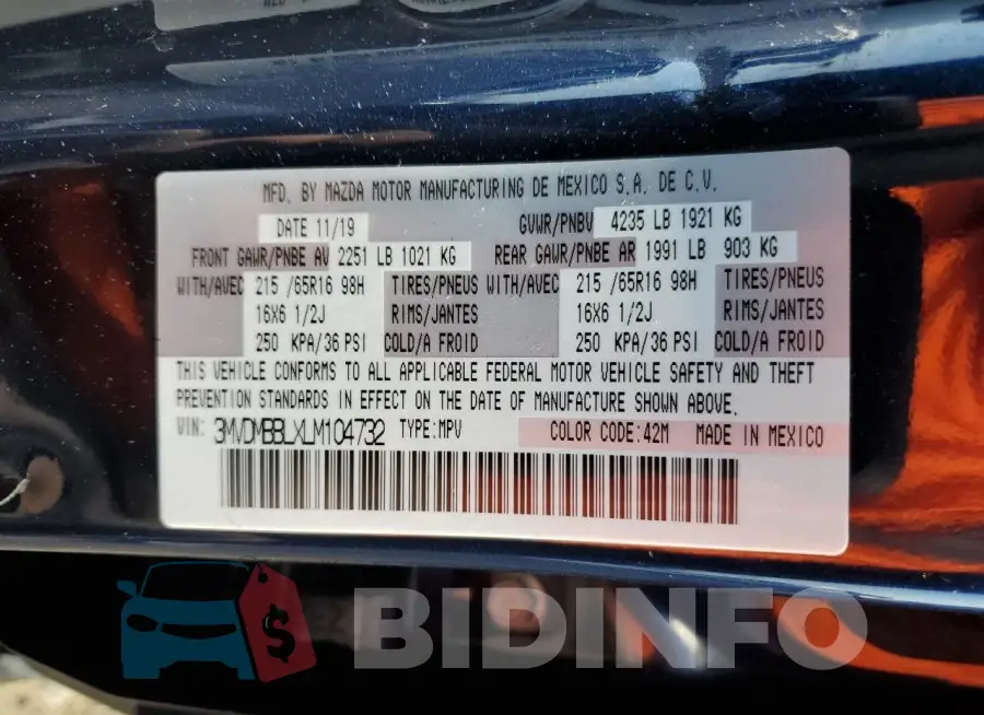 3MVDMBBLXLM104732 Photo# 14