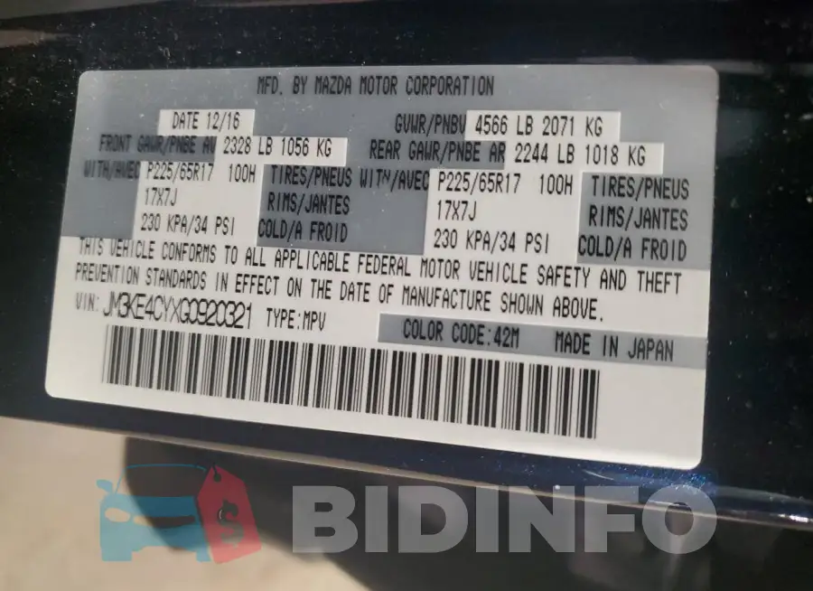 JM3KE4CYXG0920321 Photo# 13