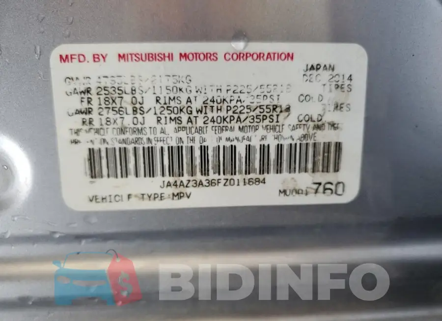 JA4AZ3A36FZ011684 Photo# 13