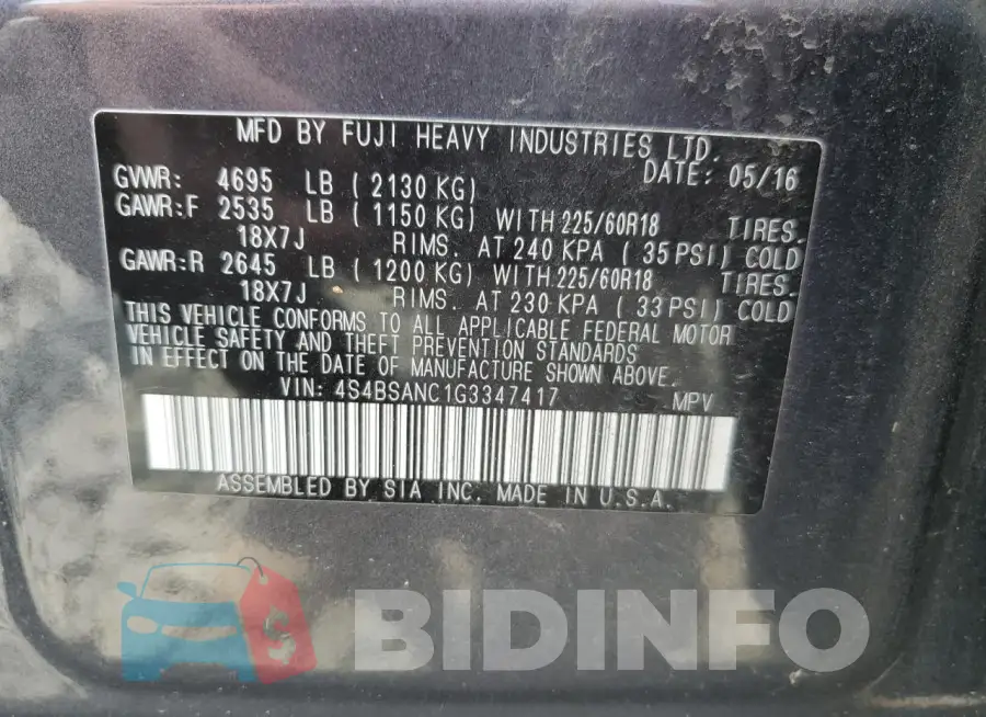4S4BSANC1G3347417 Photo# 12