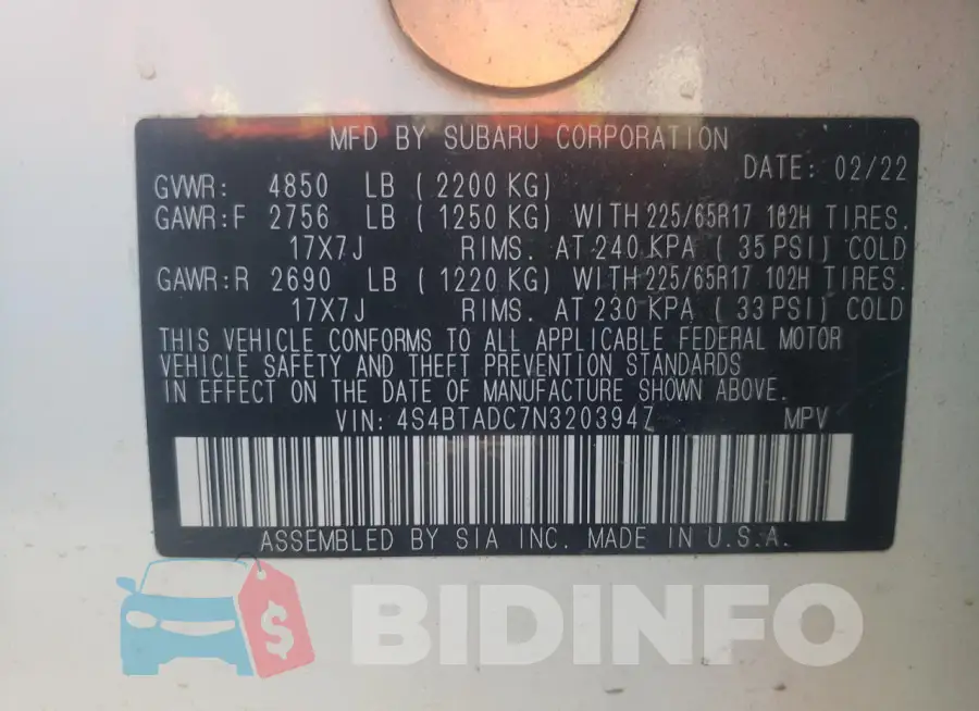 4S4BTADC7N3203947 Photo# 12