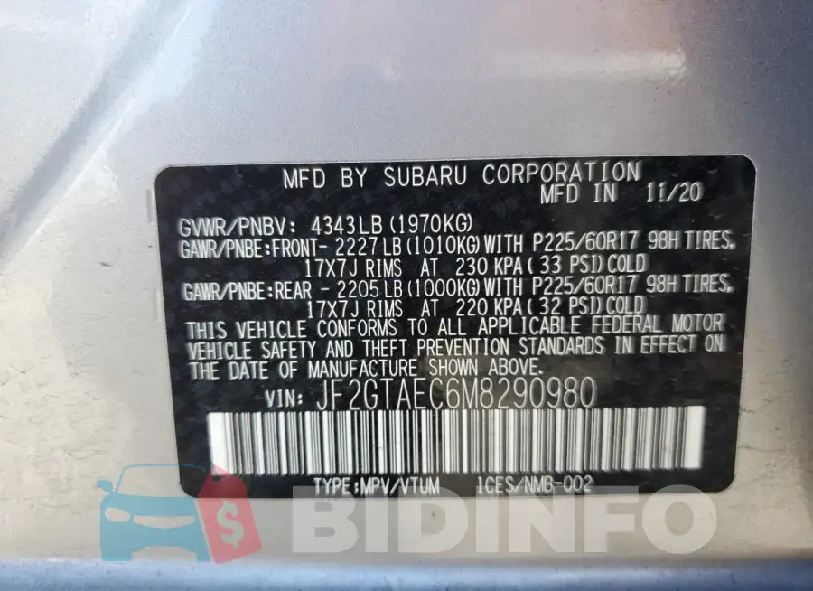 JF2GTAEC6M8290980 Photo# 13