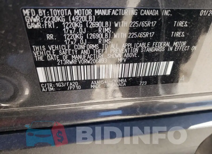2T3RWRFV0RW206893 Photo# 13