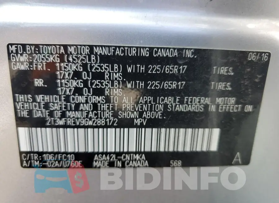 2T3WFREV9GW288172 Photo# 13