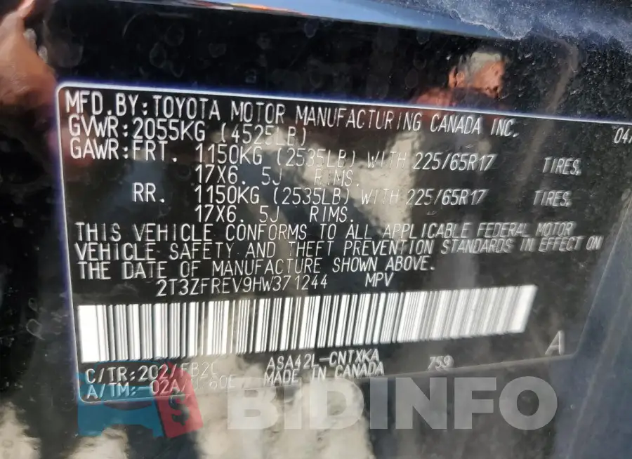 2T3ZFREV9HW371244 Photo# 14