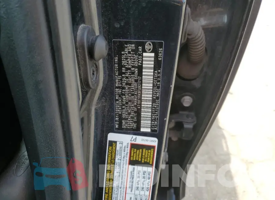 4T1BF1FK9FU921717 Photo# 12