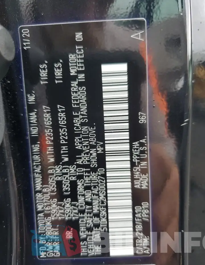 5TDKSKFC2MS002710 Photo# 13