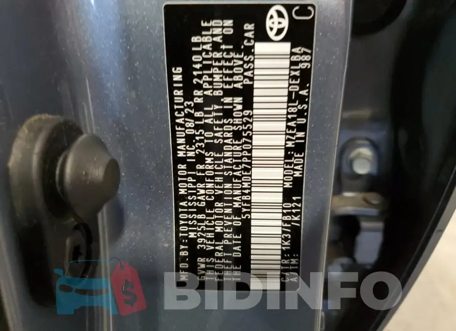 5YFB4MDE7PP075529 Photo# 12