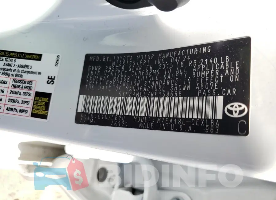 5YFB4MDE7RP158686 Photo# 12