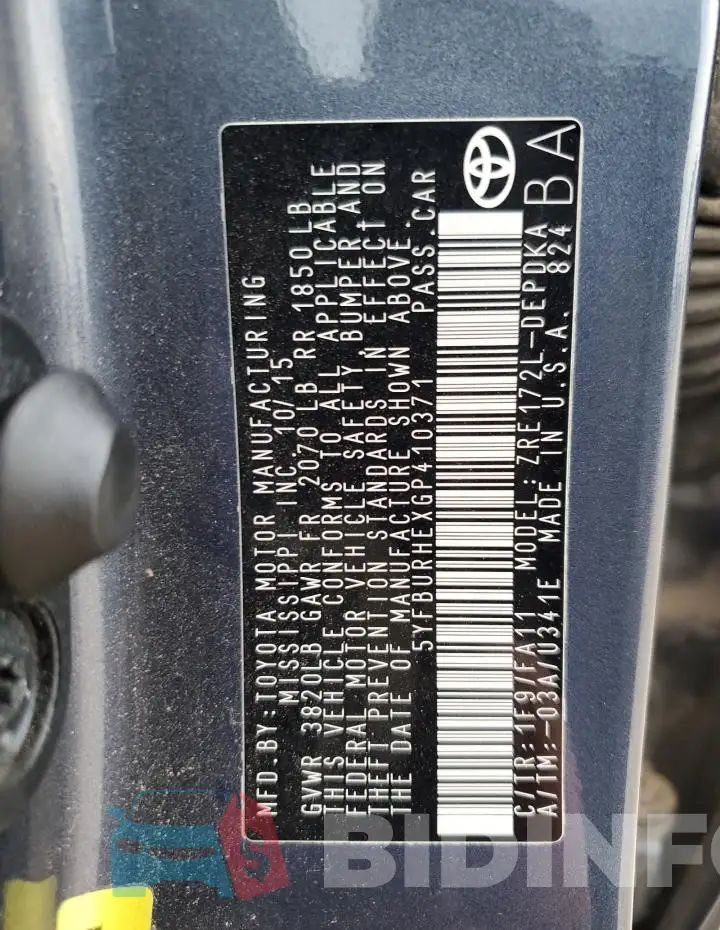 5YFBURHEXGP410371 Photo# 12