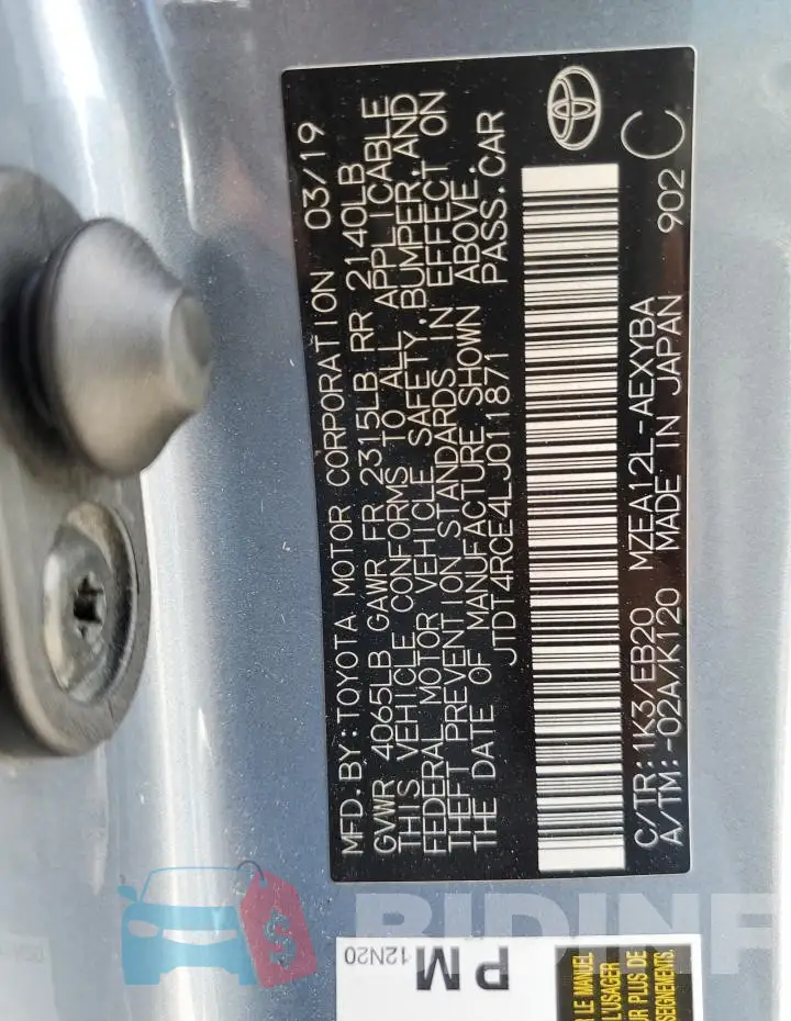 JTDT4RCE4LJ011871 Photo# 13