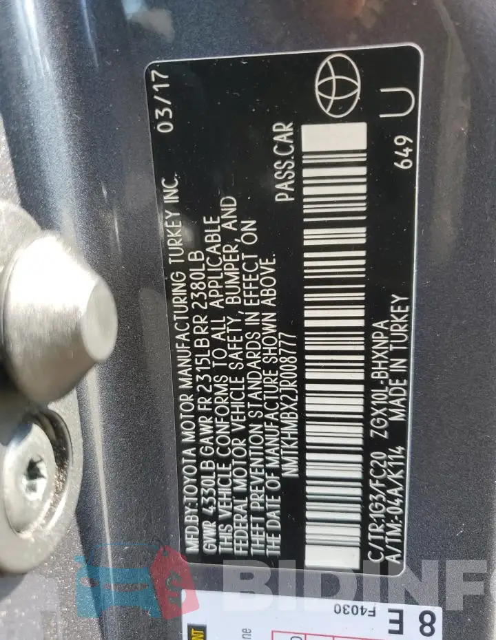 NMTKHMBX2JR008777 Photo# 13
