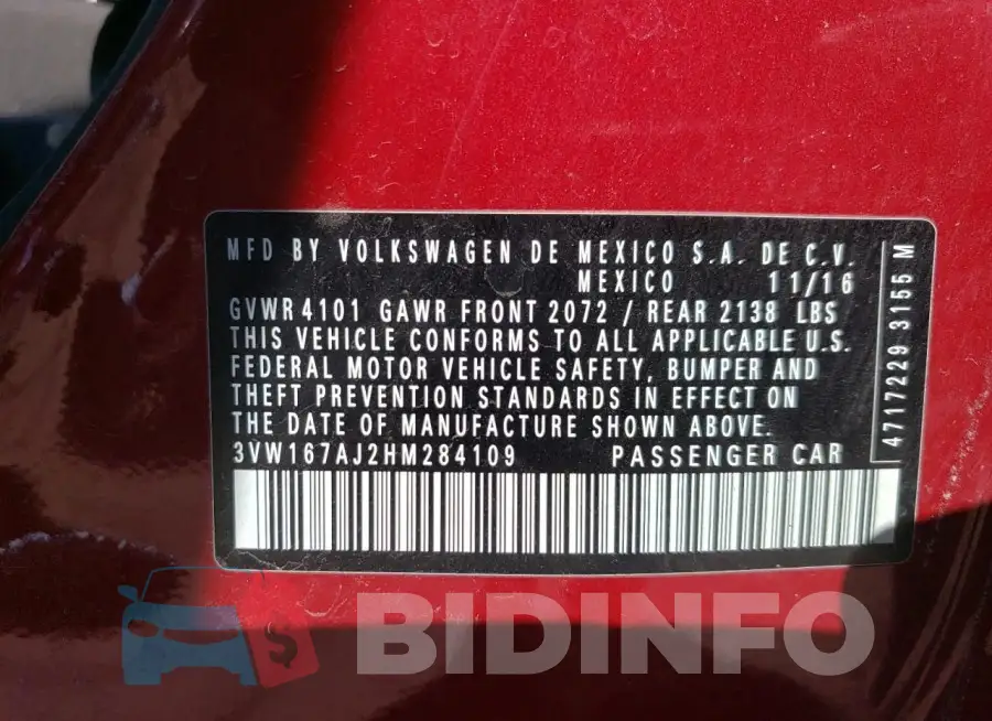 3VW167AJ2HM284109 Photo# 12