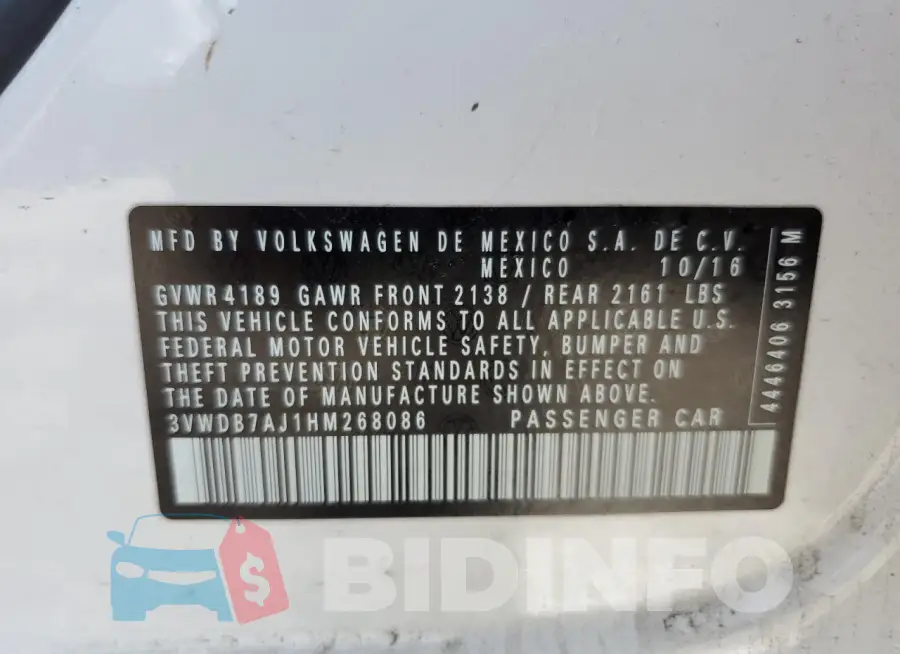 3VWDB7AJ1HM268086 Photo# 12