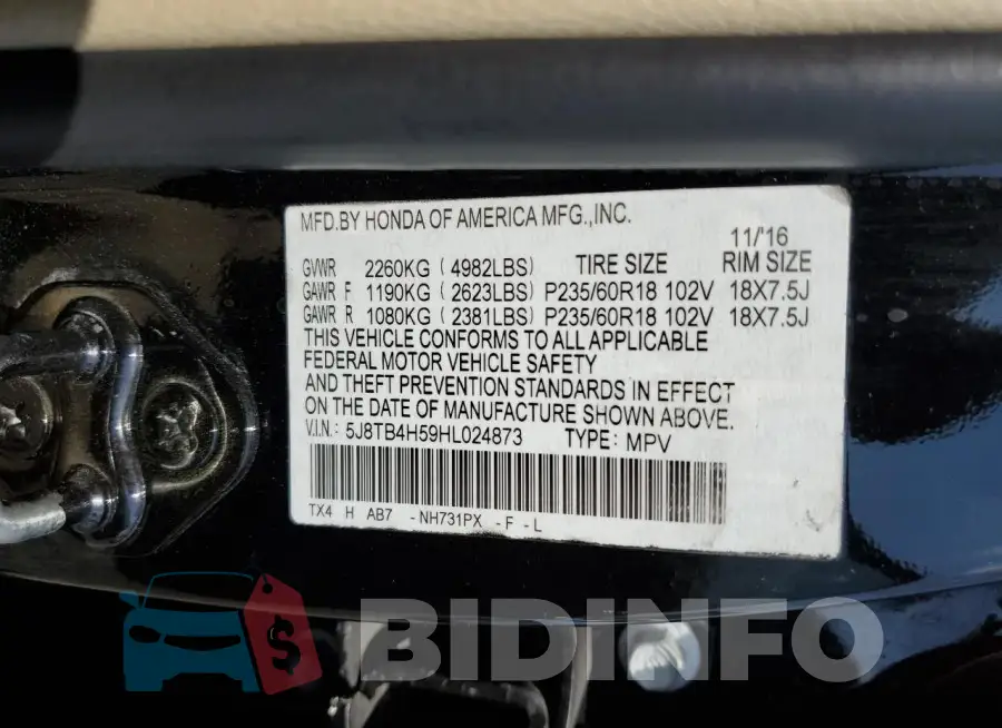 5J8TB4H59HL024873 Photo# 13