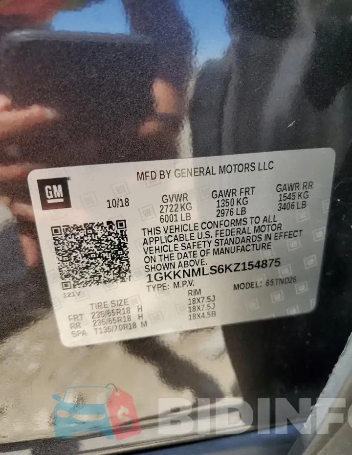 1GKKNMLS6KZ154875 Photo# 13