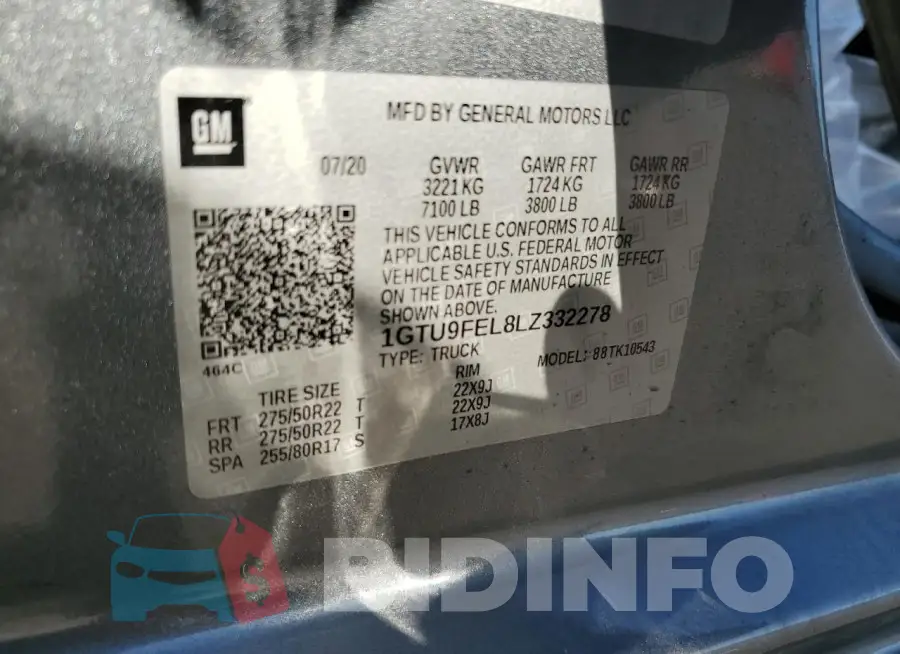 1GTU9FEL8LZ332278 Photo# 13