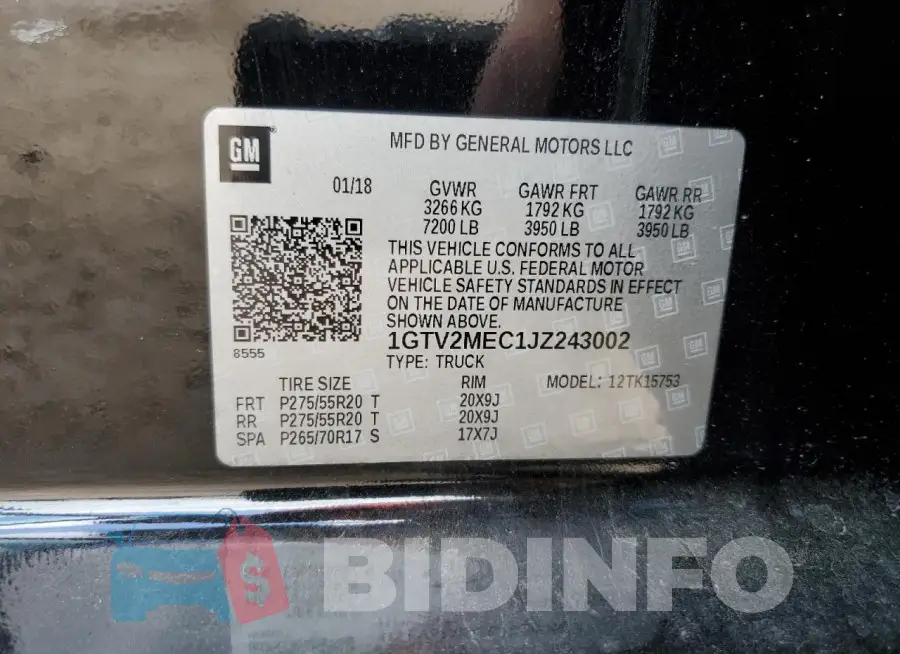 1GTV2MEC1JZ243002 Photo# 12