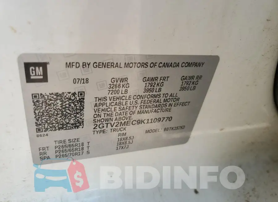 2GTV2MEC9K1109770 Photo# 12