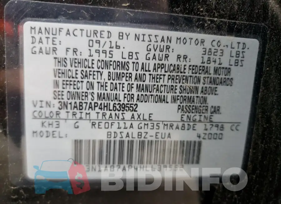 3N1AB7AP4HL639552 Photo# 13
