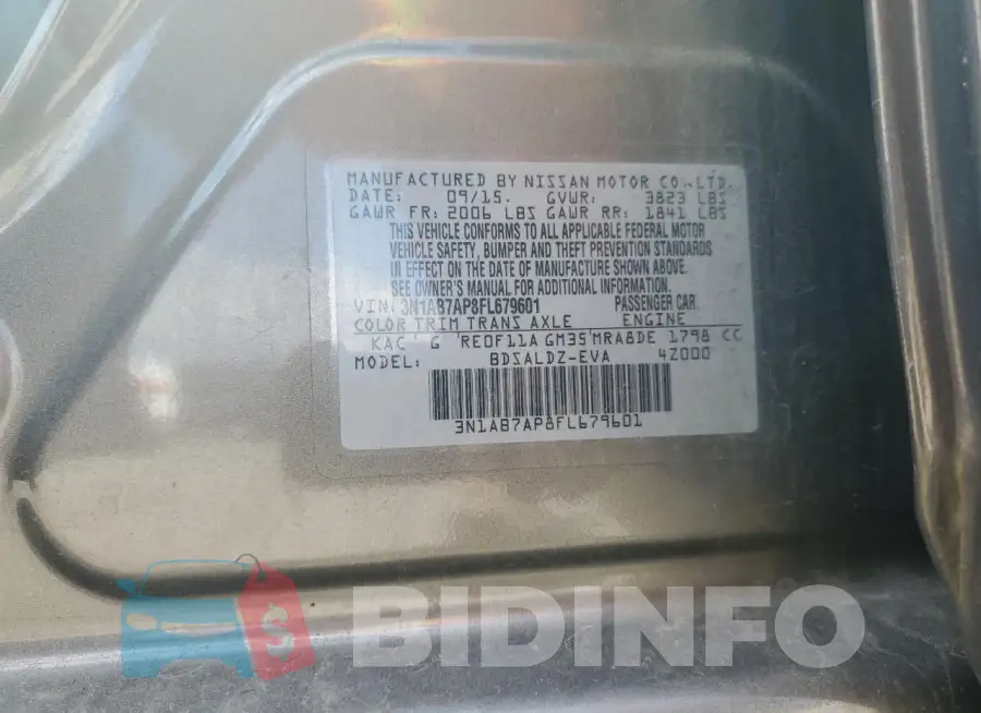 3N1AB7AP8FL679601 Photo# 12