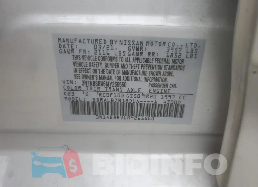 3N1AB8BV6MY265560 Photo# 12