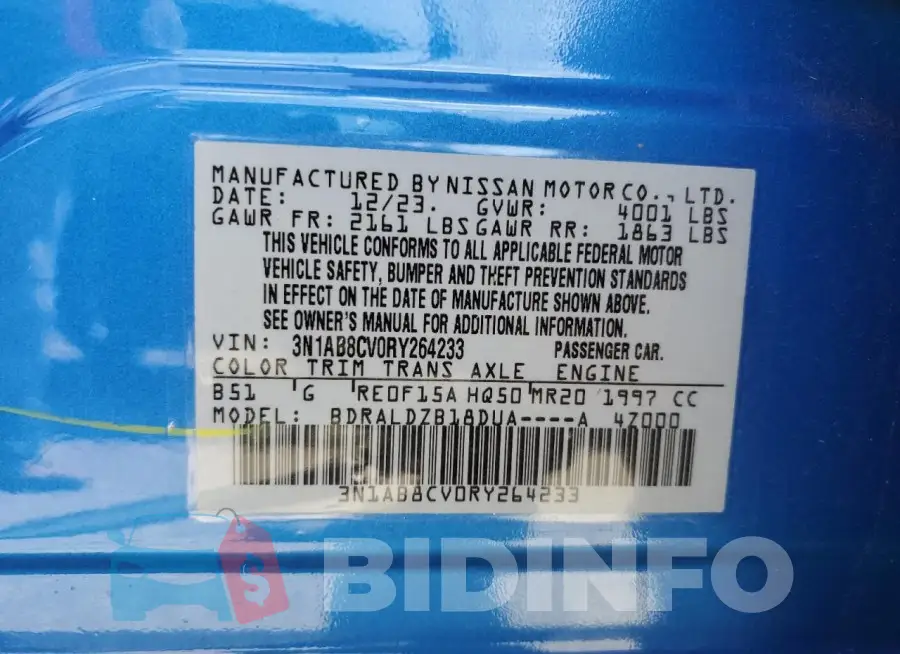 3N1AB8CV0RY264233 Photo# 12