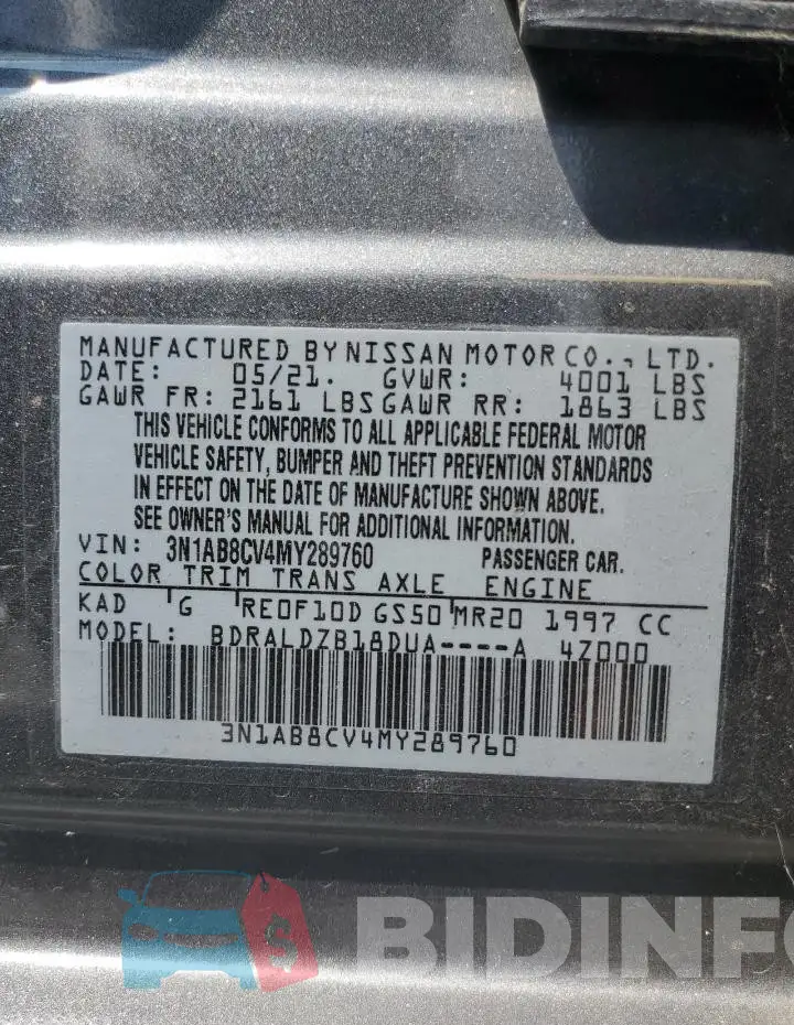 3N1AB8CV4MY289760 Photo# 12