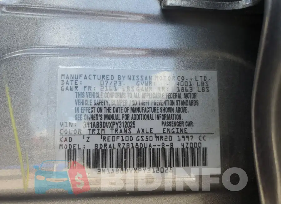 3N1AB8DVXPY312025 Photo# 12
